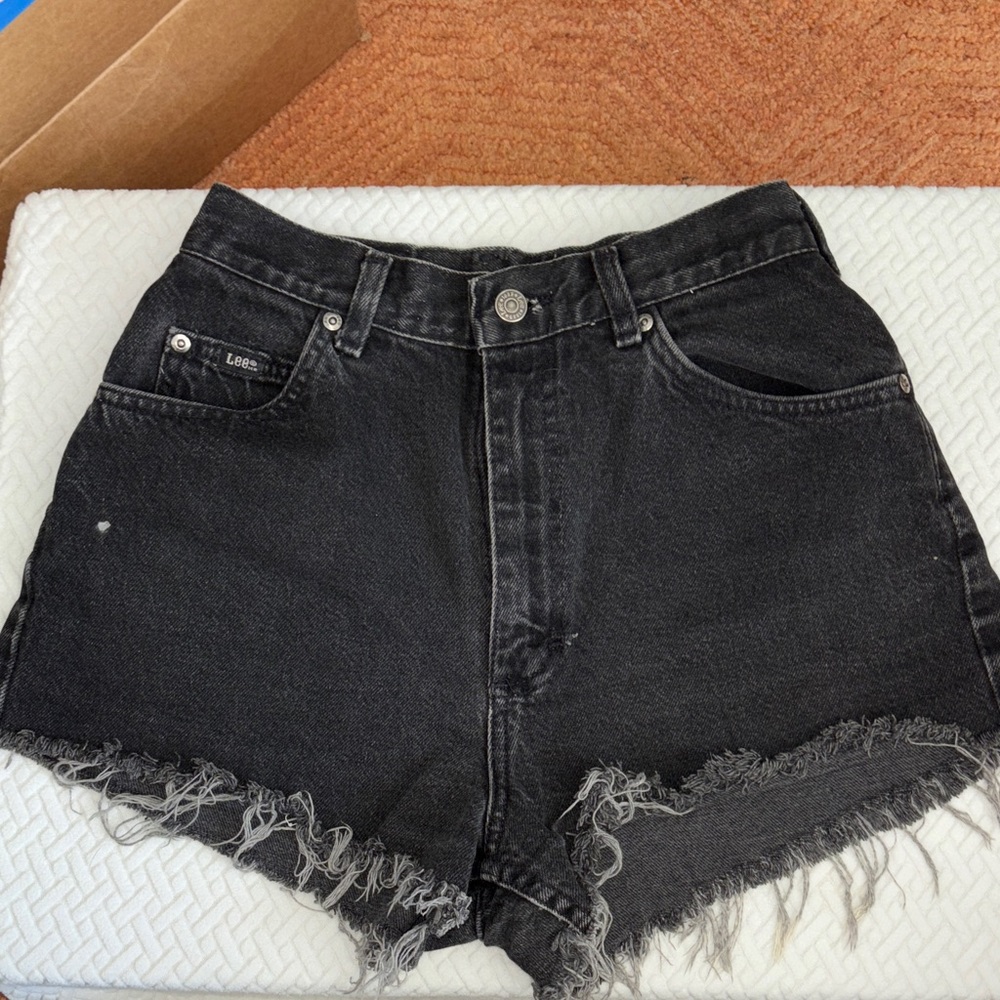 Vintage Lee Women's cheeky Charcoal Jean Shorts